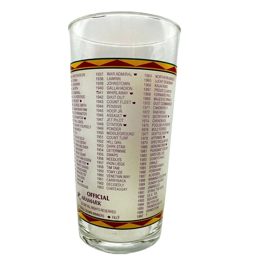 VTG 90s Kentucky Derby 123 Glass 1997 Frosted‎ Churchill Downs Horse Racing